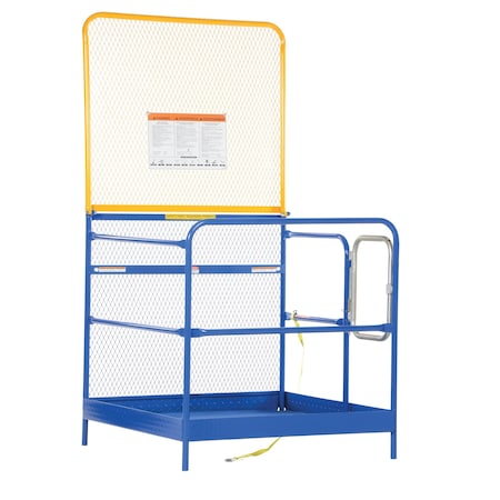 Vestil Blue/Yellow Steel Work Platform with 84" Expand Back 48" x 48" WP-4848-84B
